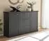 Furn.Design Filmore Sideboard schwarz matt, Eiche, 158x92cm (800001443419)