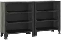 vidaXL Lagerschr&auml;nke 2 Stk. Grau 72x36x82 cm Metall und MDF