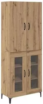 vidaXL Highboard wandmontiert Artisan-Eiche 69,5x34x180cm Holzwerkstoff 2 Türen