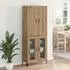 vidaXL Highboard wandmontiert Artisan-Eiche 69,5x34x180cm Holzwerkstoff 2 Türen