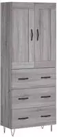 vidaXL Highboard Grau Sonoma 69,5x34x180 cm Holzwerkstoff