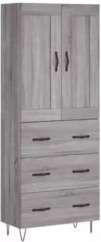 vidaXL Highboard Grau Sonoma 69,5x34x180 cm Holzwerkstoff (3199783)