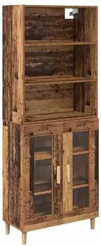 vidaXL Highboard Altholz-Optik 69,5x32,5x180cm, Holzwerkstoff