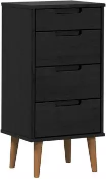 vidaXL Kommode Molde schwarz, massives Kiefernholz, 40x35x82cm (42020935)
