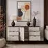 Lookway Autumn 1D6S Kommode 6 Schubladen, Kaschmir/Grauer Stein, 160x82x40cm (1D6S)