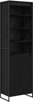 vidaXL Hoher Schrank Schwarz Eichen-Optik 60x36x200cm