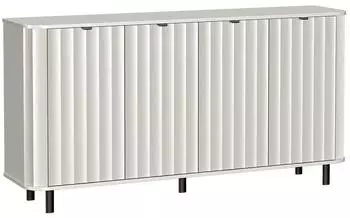 Masseno MODERNO Kommode mit Schubladen und 4 T&uuml;ren, wei&szlig;, 176,5x40,5x91cm
