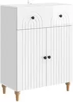 vidaXL Sideboard Hochglanz Wei&szlig; 66 x 34,5 x 90 cm Holzwerkstoff