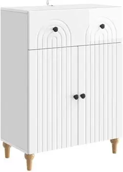 vidaXL Sideboard hochglanz wei&szlig; 66x34,5x90cm Holzwerkstoff (894179)