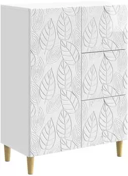 vidaXL Sideboard Hochglanz wei&szlig;, 66x34,5x90cm, Holzwerkstoff