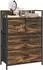 HomCom Kommode mit 4 faltbaren Schubladen aus Stoff, Stahlgestell, rustikal-braun (29x85x60cm)