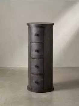 KADIMA DESIGN Sideboard Mango Massivholz, 4 Schubladen, 34x85x34cm, schwarz