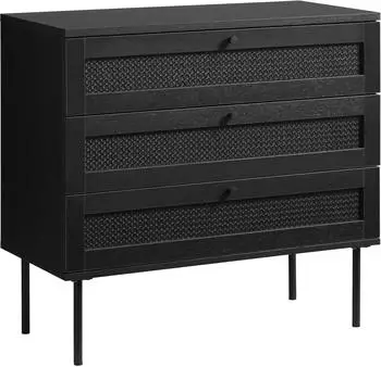 Livetastic Pensacola Kommode mit Rattan, 3 Schubladen, 80x75x40cm