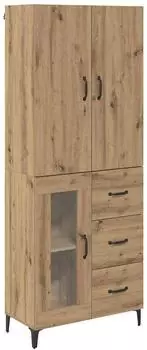 vidaXL Highboard Wandmontage 69,5x34x180cm Artisan-Eiche Holzwerkstoff