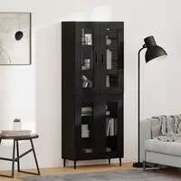 vidaXL Highboard 2 stk. Schwarz Eichen-Optik 69,5 x 34 x 180 cm