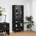 vidaXL Highboard 2-teilig, schwarz Eichenoptik, Holzwerkstoff und Glas