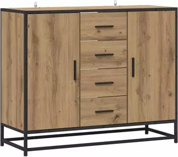 vidaXL Sideboard Artisan-Eiche 92x35x76cm, Holzwerkstoff