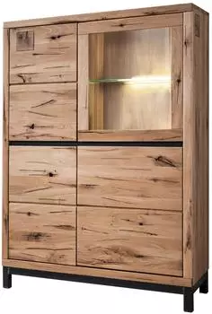 Massivmoebel24 Villanders Highboard Wildeiche massiv, natur ge&ouml;lt, 103x40x148cm (48-310-200-0005)