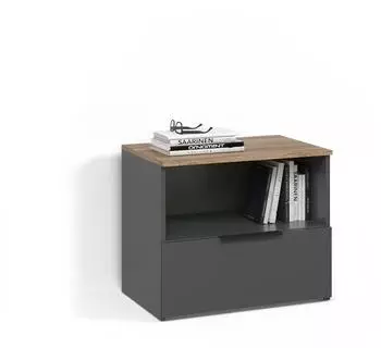 Livinity Piave Kommode anthrazit/Sonoma Eiche mit Klappe, 60x50x40cm (800001619957)
