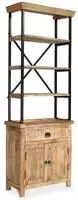 vidaXL Sideboard mit Ablagen Massivholz Mango 65x30x180 cm