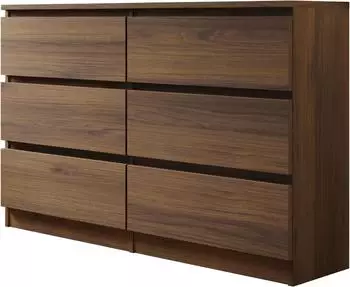 Mirjan24 Kommode Malwa M6 120 mit 6 Schubladen, nussbaumfarben (800002002582)