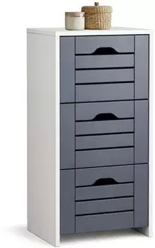 VCM Flonali Midischrank 3 Schubladen, 76x38x28cm, wei&szlig;/anthrazit (67131007-0)