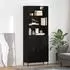 vidaXL Highboard Schwarz Eichen-Optik 69,5x34x180cm Holzwerkstoff (3114452)