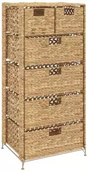 vidaXL Lagerregal 6 K&ouml;rbe 47x37x100cm Wasserhyazinthe (245493)
