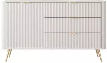 Feldmann-Wohnen Lante Sideboard 138x38x81cm, abgerundet, Metallfüße
