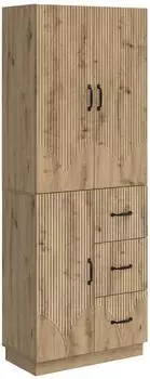 vidaXL Schranksatz 2-tlg., Artisan-Eiche, Holzwerkstoff, 3 T&uuml;ren, 3 Schubladen