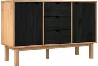 vidaXL Sideboard OTTA Schwarz 113,5 x 43 x 73 cm Massives Kiefernholz