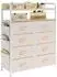 LuxusKollektion Kommode mit 8 Stoffschubladen, Metallgestell, beige, 80x30x100cm
