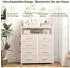 LuxusKollektion Kommode mit 8 Stoffschubladen, Metallgestell, beige, 80x30x100cm