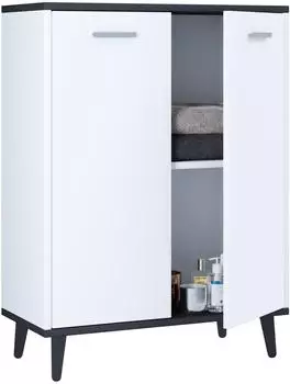 VCM Landos Kommode 2 T&uuml;ren, wei&szlig;/anthrazit
