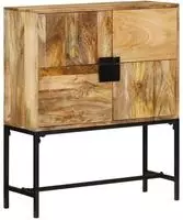 vidaXL Highboard 80x30x95 cm Massives Raues Mangoholz
