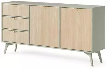 Lomado FAREHAM-160 Sideboard 158cm, eukalyptusfarben, Fischgrätenmuster