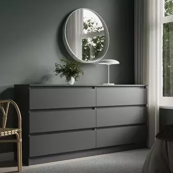 Home Collective Kommode mit 6 Schubladen, 160cm breit, anthrazit (HC-160-ANT)