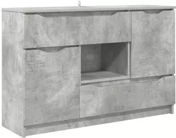 vidaXL Sideboard betongrau 100x30x65,6cm Holzwerkstoff (2 T&uuml;ren, 1 Schublade)