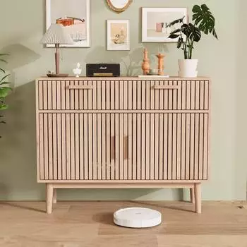 LuxusKollektion Sideboard 100x35x80cm, 2 T&uuml;ren, 2 Schubladen, rustikal
