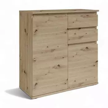 BOXXX Brest Kommode Eiche Artisan, 2 T&uuml;ren, 2 Schubladen, 80x84x35cm