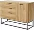 en.casa Lavangen Sideboard 3 Schubladen, Eicheoptik, 100x75x35cm