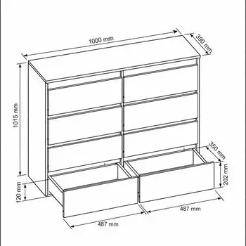 RAUMHIRSCH Kommode 8 Schubladen, Kaschmir, 100x102x39cm (800001522930)