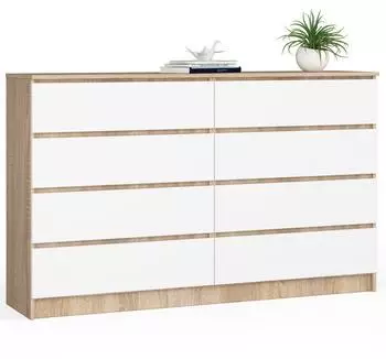 RAUMHIRSCH Kommode 8 Schubladen, 160x99x40cm, Eiche Sonoma/weiß (800001325300)