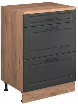 VICCO Rion Erweiterungskommode 3 Schubladen, anthrazit/Eiche, 60x83,8x46cm (60767)