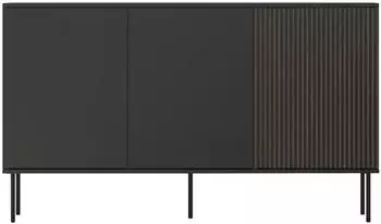Mirjan24 Sideboard Notte 01 150 3D, schwarz/nussbaum, 3 Dreht&uuml;ren, 151x88x39cm