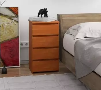 RAUMHIRSCH Kommode mit 4 Schubladen, Holzwerkstoff, Erle, 40x74x35cm (800001325323)