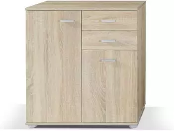 Masseno Michele Kommode 2 Schubladen, 2 T&uuml;ren, Sonoma Eiche, 71x75x35cm (800000941049)