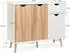 LuxusKollektion Sideboard mit Schubladen und Türen, weiß/Natur, 90x30x74cm