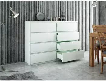 RAUMHIRSCH Kommode 8 Schubladen, weiß, 120x102x39cm (800001522908)