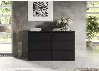 RAUMHIRSCH Kommode 6 Schubladen, schwarz, 100x79x39cm (800001522900)